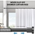 thumbnail image 5 of Black Shower Curtain Rod 36-98 Inches (3-8.2ft) Non Rust Adjustable Shower Rod Spring Tension Non Slip No Drilling Stainless Steel Shower Rods for Bathroom Window, 5 of 9