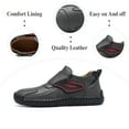 thumbnail image 2 of Mens Fashion Loafers Leather Casual Shoes Lightweight Comfortable Walking Shoes Non-slip Soft Driving Shoes Gray 10 US, 2 of 7