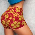 thumbnail image 4 of Fuzoiu Red Vintage Flowers Print Women's Workout Shorts,Workout Biker Shorts Women,Exercise Fitness Shorts,Scrunch Short, Athletic Shorts for Gym Yoga Running Sport Active-Medium, 4 of 8