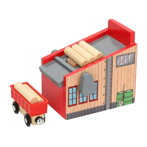 Wood Logging Scene Logging Camp Train Sturdy and Safe Toy for Kids (Ages 3-6)