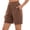 Coffee, variant on Athletic Shorts Women Solid Color Stretch Comfort Shorts, Yoga Work Casual Shorts with Pockets, Versatile and Soft Red XXL