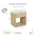 thumbnail image 3 of Furniture of America Elarin Modern Wood 1-Drawer Nightstand with Open Bottom Shelf, Natural, 3 of 17