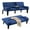Navy Blue1, variant on BSHTI 65" Modern Linen Futon Sofa Bed with Drop Down Cup Holders, 3-Position Adjustable Backrest, Removable Arm Cushions, Chrome Legs for Living Room & Guest Room Black