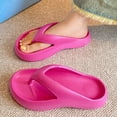 thumbnail image 2 of Slippers for Women,Summer Thick Sole Flip Flops Sandals For Outdoor Vacation Beach Travel Comfortable Toe Post On Slippers,Womens Slippers,Hot Pink,8, 2 of 8