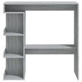 thumbnail image 3 of vidaXL Bar Table with Storage Rack Grey Sonoma 100x50x101.5 cm, 3 of 4