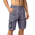 thumbnail image 2 of Men's Cargo Shorts Casual Work Shorts with Adjustable Belt Summer Above Knee Outdoor Cargo Shorts Multi Pockets, 2 of 8