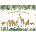 thumbnail image 1 of 8x6ft Baby Shower Backdrop Tropical Palm Leaves Gold Decor Wild One for Jungle Animals Themed Children Birthday Photography Background Dessert Table P, 1 of 4