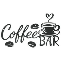 WSNIJFU Coffee Bar Sign Metal Coffee Cup Wall Decorations with Coffee Beans Coffee Sign Hanging for Cafe Bar,Kitchen,Restaurant,Farmhouse