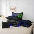 thumbnail image 4 of Erosebridal Gamepad Bedding King Size, Gradient Neon Geometric Bed Set, Blue Green Reversible Bedding Sets King Size, Super Cozy Room Decoration, 7-Piece, 4 of 6