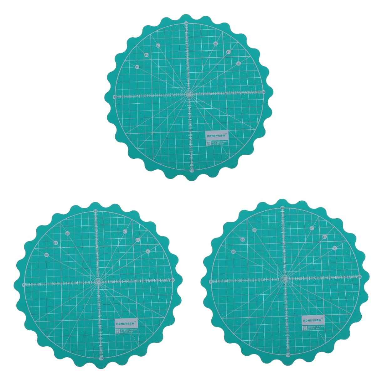 HOMEMAXS 3pcs Circle Rotary Cutting Mat Round Self Rotary Mat Turntable for Quilting Sewing 23X23cm