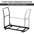 thumbnail image 3 of Folding Chair Storage Rack, 2-Tier Heavy Duty Chair Cart with Wheels, Holds 84 Chairs or 12 Tables, 800 lbs Capacity, Includes Weatherproof Cover & 2 Elastic Straps, 3 of 7