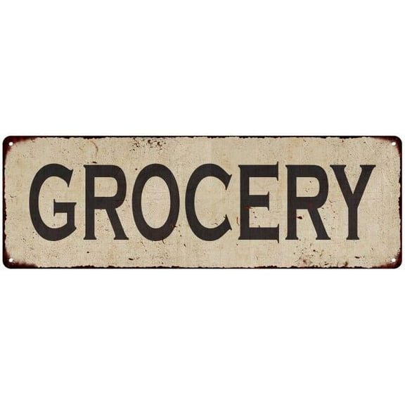 Grocery Vintage Look Home Decor Farmhouse Metal Sign 6x18 206180071001