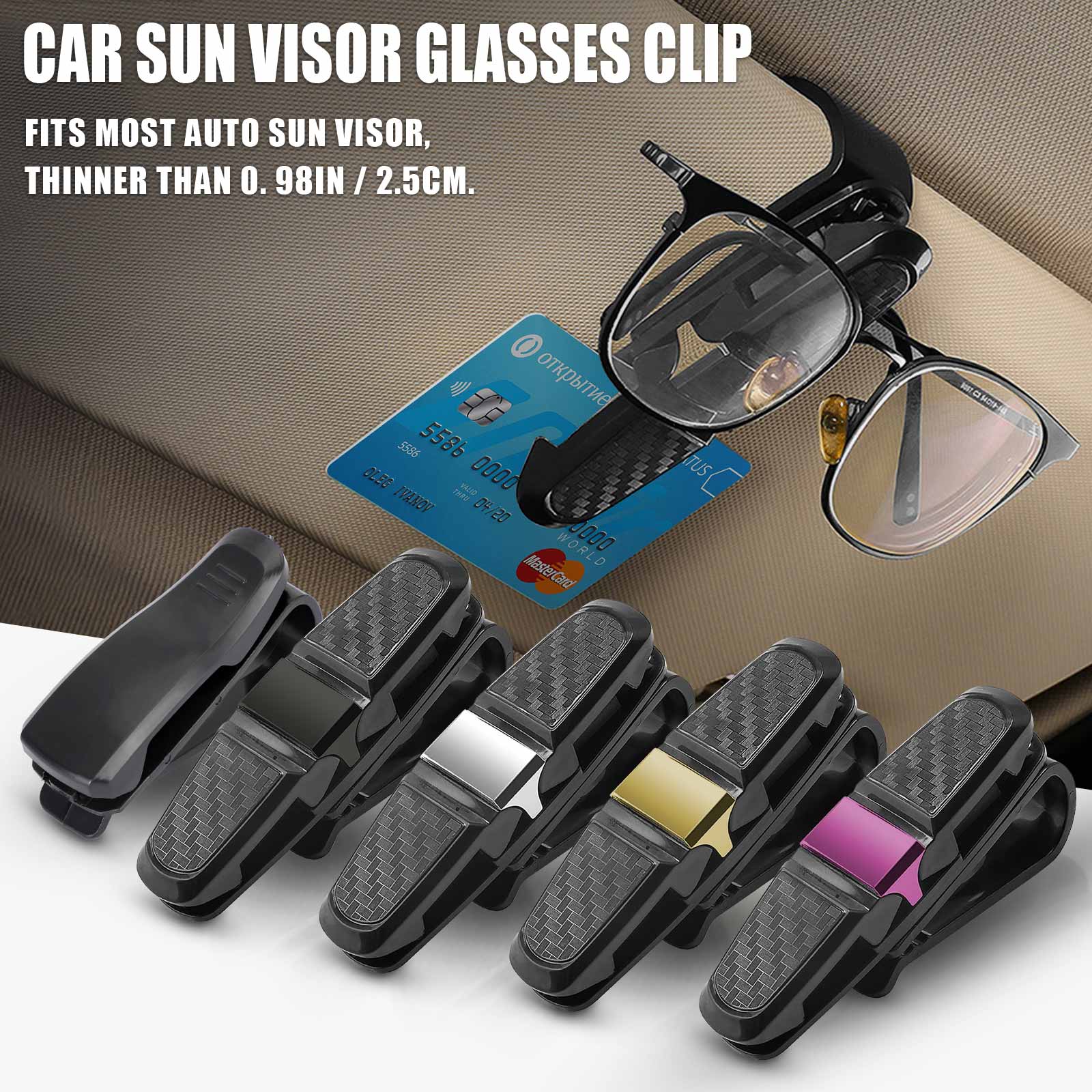 Universal Car Sunglasses Clip Car Sun Visor Glasses ABS Portable Card
