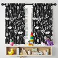 thumbnail image 5 of Blackout Kids Curtains,Black Hand Flower Snake Pattern Childrens Insulated Curtains Set Of 2,Bedroom Essentials,Toddler Room Decor 42x54in(106x137cm), 5 of 5