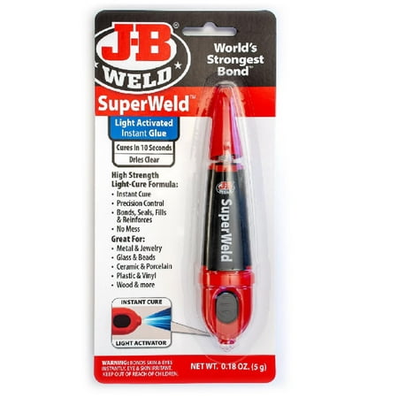 J-B Weld 33301 SuperWeld Light-Activated Instant Glue, Multi-Surface