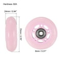 thumbnail image 2 of Uxcell 2.8" OD Inline Skate Wheels with Bearings 82A Skate Replacement, Light Pink 8 Pack, 2 of 6