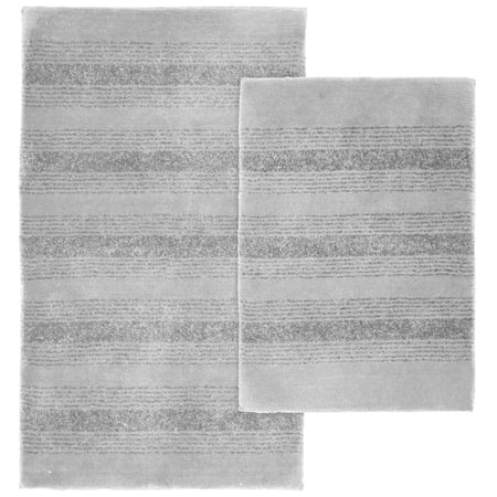 Condition photo showing New/Like New for garland rug essence 2 piece nylon washable bathroom rug set platinum gray