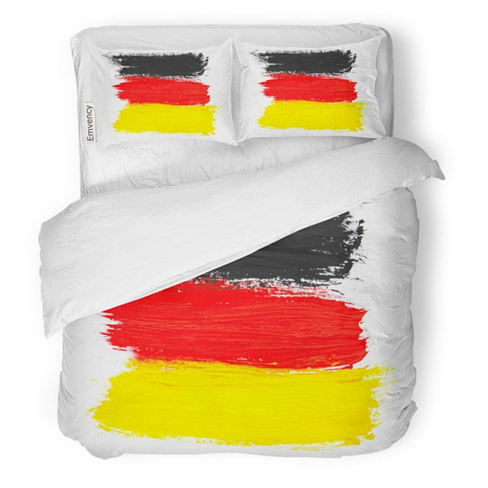 KXMDXA 3 Piece Bedding Set Red German Flag Germany Yellow Abstract Aged Antique Twin Size Duvet