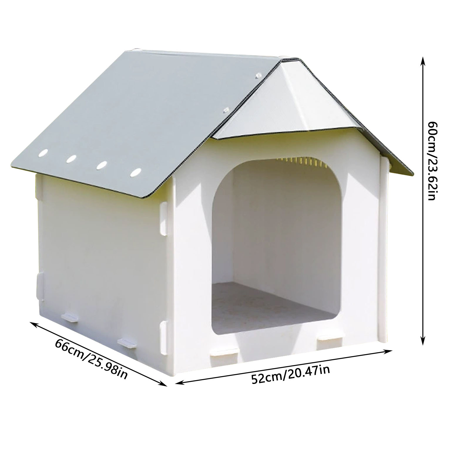 Waterproof Plastic Pet Dog House, Cat House with Elevated Base, Doghouse Puppy Shelter Kennel Indoor Outdoor Ventilate, Easy Clean  Cat Shelter Pet House, Plastic Cat House for Small Cats Dogs
