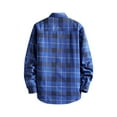 thumbnail image 3 of Inglocry Men's Warm Sherpa Lined Fleece Plaid Flannel Shirt Jacket Mens Flannel Shirt Long Sleeve Blue 2XL, 3 of 4