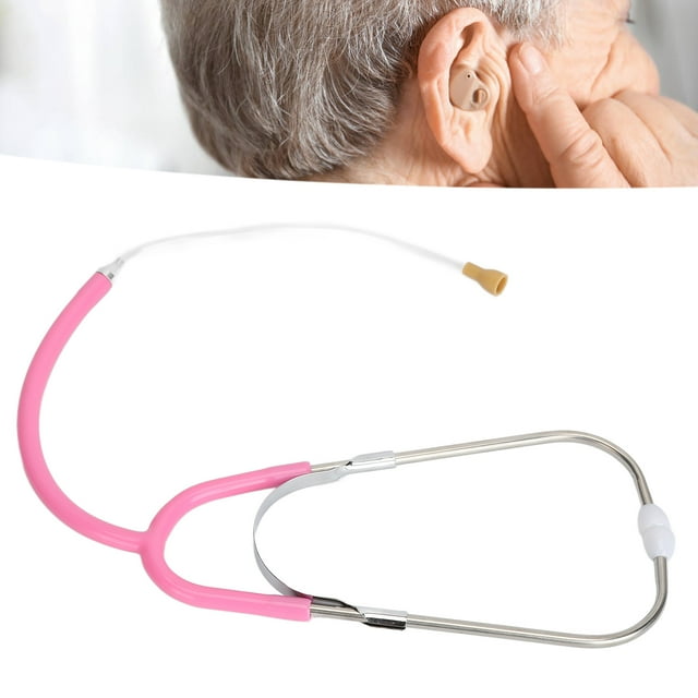 Audiphones Stethoscope, Pink Listening Stethoscope Convenient Lightweight for Earpiece Audition