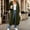 Army Green, variant on Women's Fall Winter Outerwear Top Long Length Full Zip Hooded Long Sleeve Sweatshirt With Double Zip Closure And Front Pockets Brown Size M