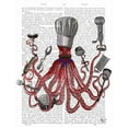 thumbnail image 2 of Fab Funky 26x32 Gold Ornate Wood Framed with Double Matting Museum Art Print Titled - Octopus Fabulous French Chef, 2 of 4