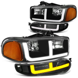 AKKON - For 07-14 GMC Yukon/Yukon XL Denali Hybrid Amber OE Style  Headlights Head Lamps Black Housing Assembly