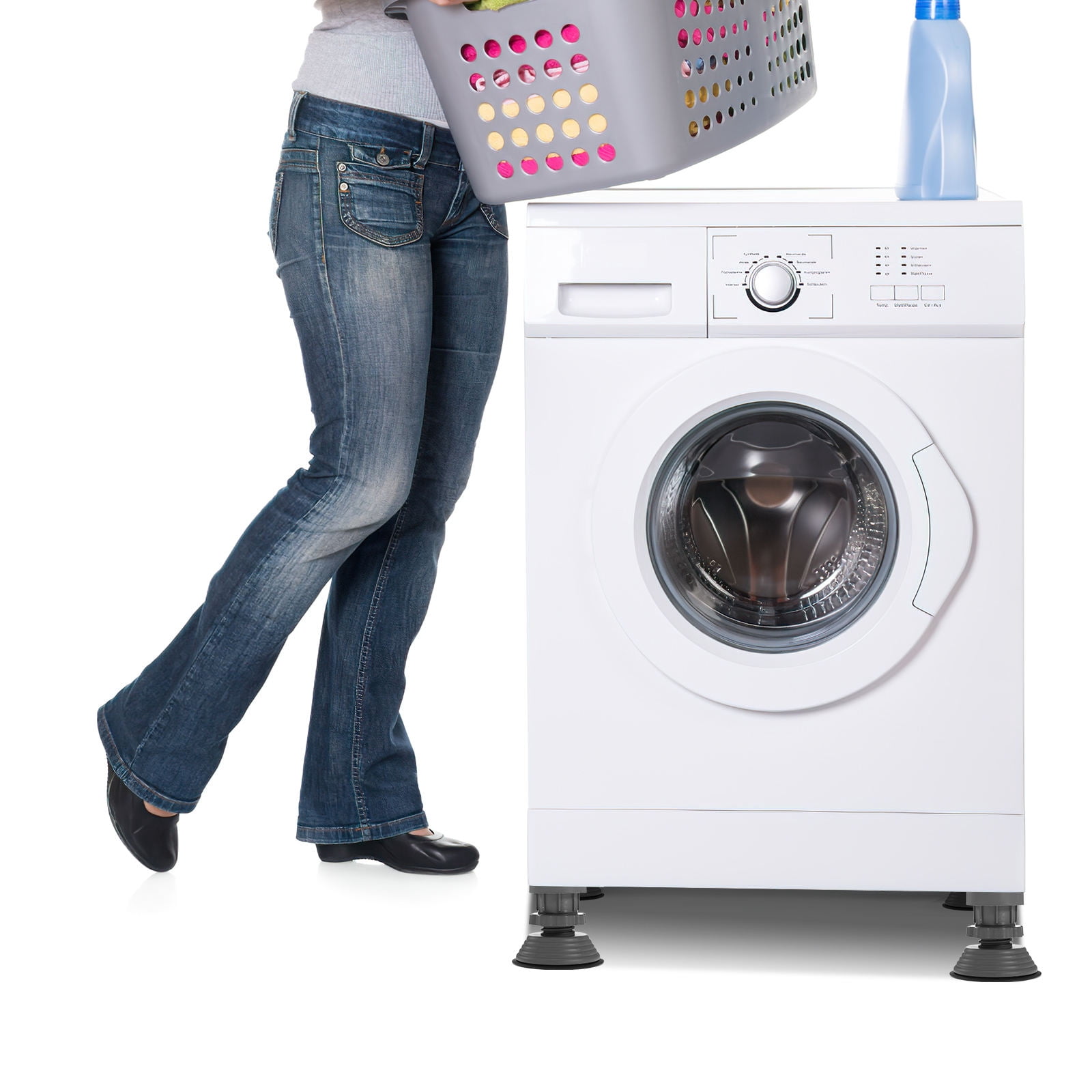 CIMAXIC Washer Dryer Anti Vibration Feet 4Pcs Grey Plastic