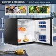 thumbnail image 2 of 1.6 Cu.Ft. Mini Fridge with Freezer, Single Door Compact Refrigerator/Freezer with 7-Level Adjustable Thermostat, Removable Shelf, Small Refrigerator for Apartment, Office, Dorm (Black), 2 of 8