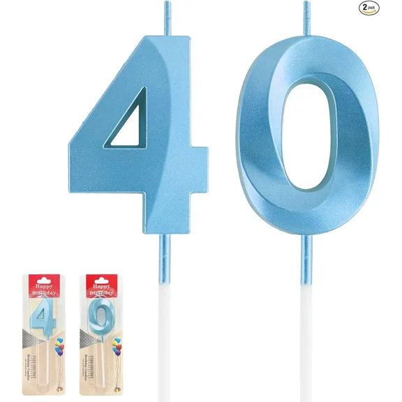 40Th Birthday Decorations - 40Th Birthday Gifts, Cake Topper, Candles & Sparkler