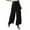 Black, variant on Female Women Pants Casual Drawstring Pants Women Petite Womens Comfy Drawstring Casual Elastic Waist Pocketed Pants Beach Pants M