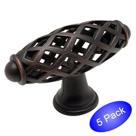 Cosmas 1749ORB Oil Rubbed Bronze Cabinet Hardware Birdcage Knob - 5 Pack