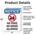 thumbnail image 2 of (2 Pack) No Food No Drink Allowed OSHA Notice Sign 7 Inch X 10 Inch Plastic Sign, Weather Resistant, UV Protected for Workplace, Business, and Construction Site, Made in the USA, 2 of 8