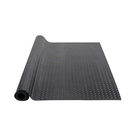 Heavy Duty 4x6 ft Rubber Garage Mat,3mm Thick Diamond Plate Flooring for Workshop,Gym,Truck&Car Protection,Easy Clean Black Floor Roll
