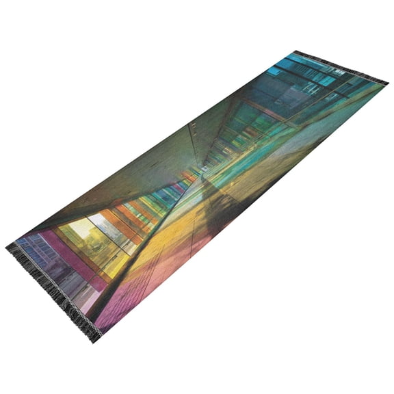 Vintage Modern Runner Rug,Non Slip Machine Washable 72"x23.5" Polyester Material Pet-Friendly Durable,Applicable to Entryway Rug Living Room Rug Different Color Gradients