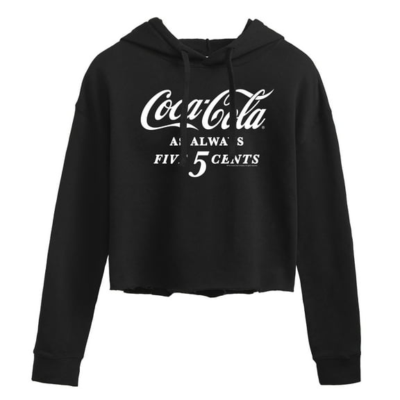 Coca-Cola - As Always Five Cents - Juniors Cropped Pullover Hoodie