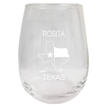 

Rosita Texas Souvenir 9 Ounce Laser Engraved Stemless Wine Glass State Flag Design 2-Pack