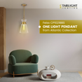 thumbnail image 2 of Visual Comfort Canada Atlantic 1-Light Pendant in Burnished Brass & Glass, 2 of 7