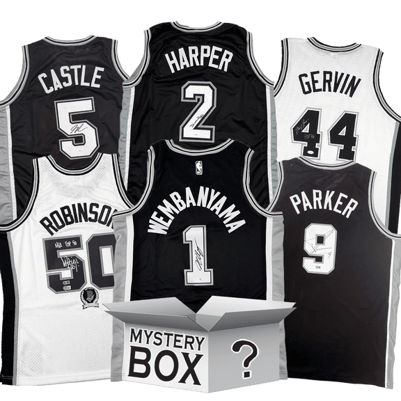 Autographed/Signed San Antonio Basketball Jersey Mystery Box with PSA JSA or Beckett COA