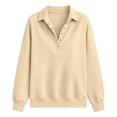 thumbnail image 6 of Aboser Womens Henley Neck Sweatshirt Dressy Casual Long Sleeve Pullover Tops Button Down Collared Shirts Comfy Solid Color Sweatshirts, 6 of 6