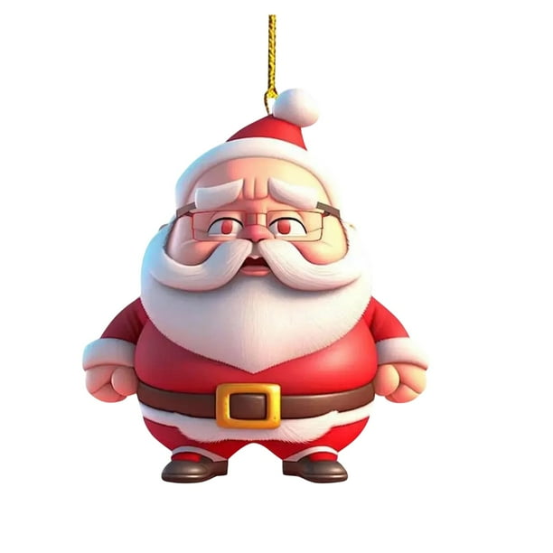 2025 Decoraciones Navideñas De Papá Noel Y Árbol De Navidad Colgante Acrílico Para El Interior Del Coche