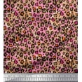 thumbnail image 1 of Soimoi Pink Rayon Crepe Fabric Leopard Animal Skin Print Fabric by Yard 46 Inch Wide, 1 of 3
