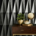 thumbnail image 7 of Harry & Grace Charcoal Pieced Diamonds Peel and Stick Wallpaper - 20.5 in. W. x 18 ft. L. Roll, 7 of 7