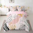 thumbnail image 2 of Manfei Setch Flower Floral Twin Bedding Sets 7-Piece,Abstract Geometric Aesthetic Bedding Comforter Set,Pink Black Sheet Sets For Adults,Super Cozy Room Decor,Reversible, 2 of 8
