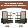 thumbnail image 4 of Herture Mini Fridge Stand with Wine Rack, Kitchen Bakers Rack with Power Outlet, Microwave Oven Stand, Coffee Bar, Movable Drawers, for Dorm,Office, Black HB04BXB, 4 of 7