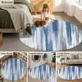 thumbnail image 6 of Blue Gray Round Area Rug 6 FT, Non Slip Bedroom Area Rug, Modern Simple Abstract White Ombre Texture Washable Soft Circular Carpet Non-Shedding Floor Mat for Kitchen Dining Room Home Office Kids Room, 6 of 9