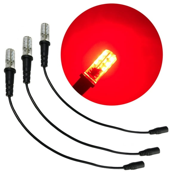 Prop and Scenery Lights 3 pack fire red special effects led 12 volts dc with foam wood mounting cable socket dc barrel connector for themed environments props theatrical flame torches