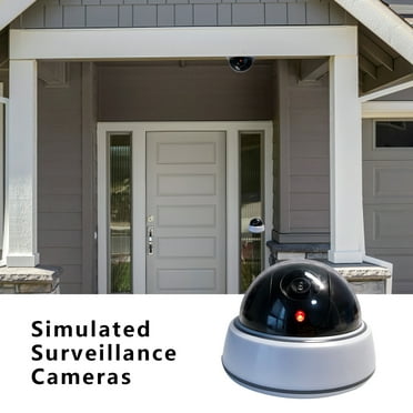 Nrmrqz Fake Security Camera,Simulation Dummy Hemisphere Camera,Wireless Surveillance System Realistic Look Indoor With Flashing Red LED For Home