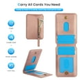 thumbnail image 3 of Compatible with Magsafe 2 in 1 Detachable for Samsung Galaxy A13 4G Wallet Case with Card Holder Women Men,Magnetic PU Leather RFID Blocking Back Flip Stand Zipper Slot Shockproof Cover, Rosegold, 3 of 6